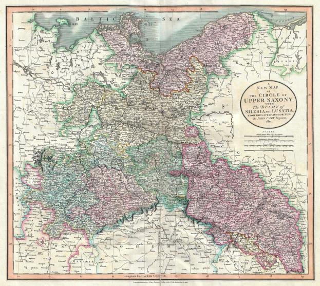 Ein altes Kartenbild der Oberpfalz-Region in Deutschland, detailliert mit Provinzen, Städten und geografischen Merkmalen, in Blau-, Grün-, Gelb-, Rot- und Orangetönen, mit klassischer Schriftart und einem schmalen schwarzen Rand.