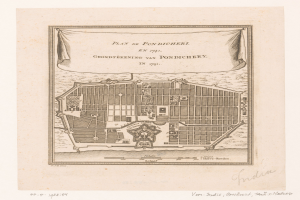 Eine detaillierte handgezeichnete Karte von London auf Papier, die Gebäude, Straßen und andere Merkmale zeigt, mit Text, der Straßen, Parks und Sehenswürdigkeiten benennt.
