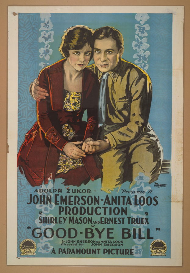 Filmplakat für "Good Bye Bill" mit einem Mann und einer Frau und auffälligem Titeltext.