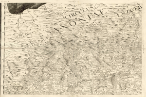 Detailierte alte Karte von Sachsen, Deutschland, die geographische Merkmale wie Flüsse, Berge und Städte zeigt.