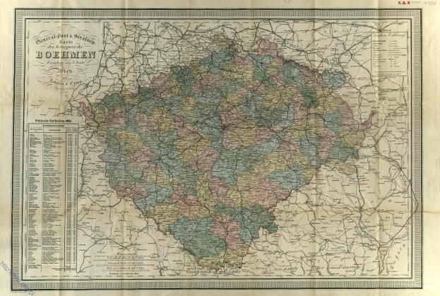 Ein altes Deutschland-Karte mit Bayern und Deutschland hervorgehoben, mit detaillierten Städten, Flüssen und geografischen Merkmalen in verschiedenen Blautönen, Grüntönen und Gelbtönen.