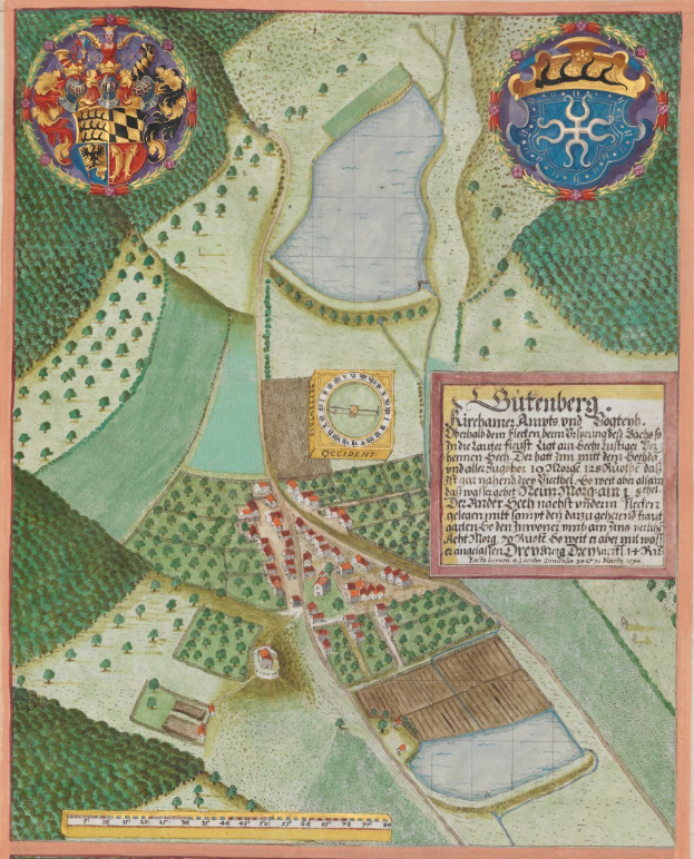 Eine detaillierte Karte von Hamburg, Deutschland, mit Straßen, Gebäuden und Logos sowie begleitendem Text.