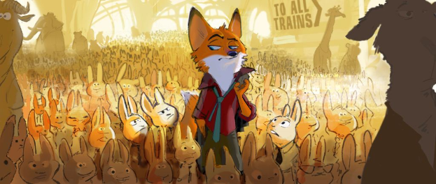 Ein Plakat mit mehreren Cartoons auf der linken Seite, Text auf der rechten Seite und einer Wand und Fenstern im Hintergrund.