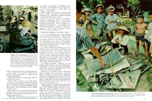 Ein Artikel mit Bildern von Menschen, Bäumen, Stiefeln, Gras, Hüten und verschiedenen Gegenständen.