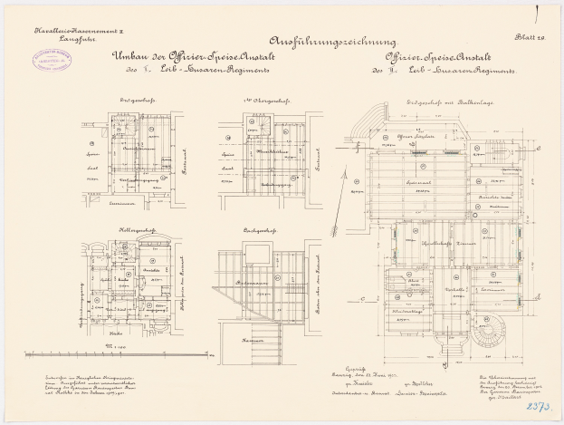 Ein detaillierter Grundrissplan des ehemaligen Bürogebäudes des deutschen Bundeskanzlers, mit ausführlichem Text und Layout.